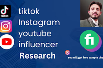 research the best tiktok instagram youtube influencer about your niche