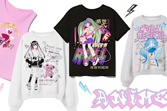 create anime style t shirt graphics