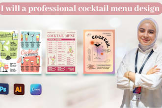 professional menu designs for restaurants cocktail and drink