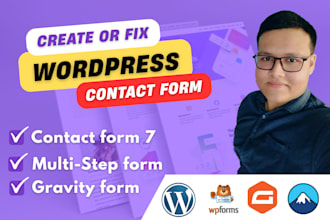 create or fix wordpress contact form 7, gravity form, smtp, wpforms