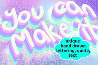 create an awesome hand drawn lettering quote text with background in procreate