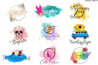 do watercolor feminine fashion beauty cosmetics logo design