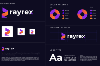 design company logo with corporate identity, brand guidelines, branding package