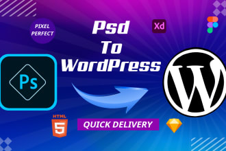 convert PSD to wordpress, figma to wordpress, HTML CSS to wordpress