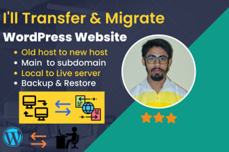 transfer, migrate, backup, and install wordpress website fast