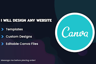 design custom website , landing page in canva , figma