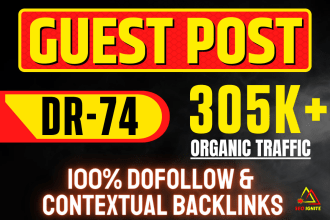 premium guest post on high DR 74 site traffic 305k  with dofollow backlinks