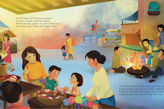 illustrate a colorful illustrations for children book