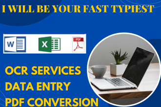 create precise data entry , swift typist and pdf , ocr converter