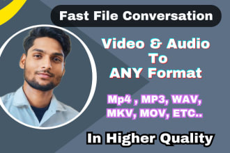 convert video or audio file to mp4, mp3,etc in best quality