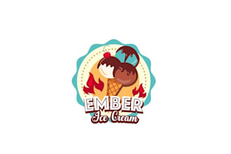 design famous genuine ice cream shop logo