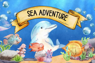 awesome children story book illustration, kids story ebook illustration,