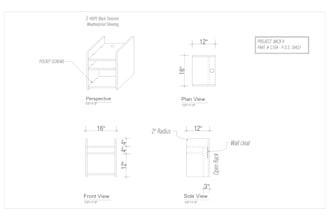 draft millwork shop drawings for custom project