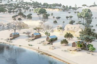 design resort site plan,master plan, consept, landscape render, map animation