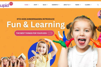 design kindergarten, childcare, daycare preschool website