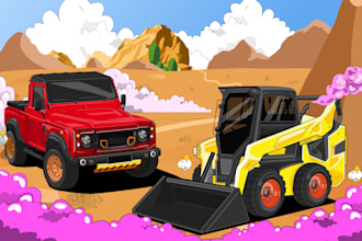 draw your car into colorful vector cartoon