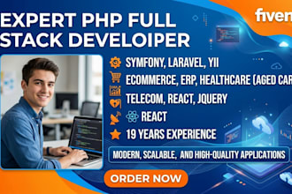 develop web applications with symfony, PHP, and react