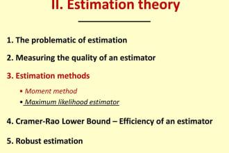 do any task related to theory of estimation