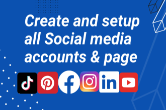 create and setup social media accounts and fb page