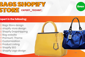 create profitable  bags shopify stores, wallets purses luggage suitcases stores