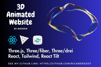create a website with 3d design, animation using threejs