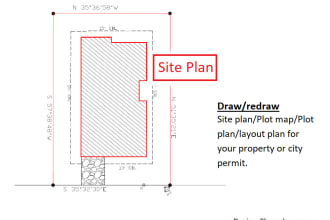 draw site plan,layout plan,plot plan for your property or permit drawing