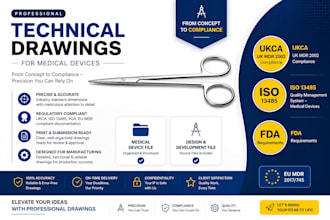make technical drawings for surgical instruments l MD