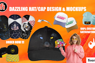 create dazzling hat and cap mockups within 3 hours
