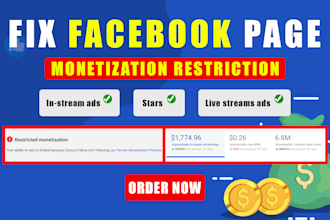 fix facebook page monetization restriction