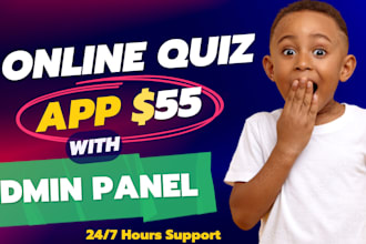 customize quiz app with admin panel  for android and IOS