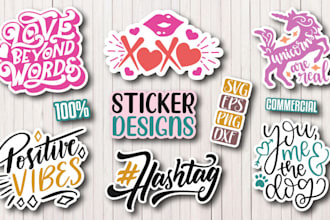 do svg sticker, stickers, retro, custom, typography, svg bundle for etsy