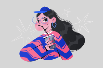 create flat minimalistic vector illustrations for web