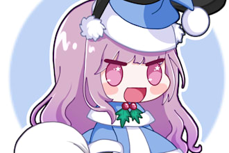 draw custom padoru for christmass within 24 hours