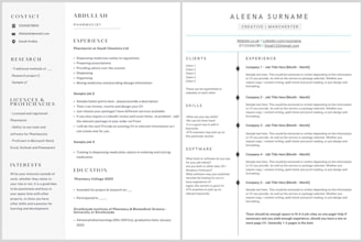 provide CV services for creative specialist roles