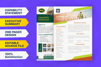 do capability statement keynote presentation executive summary one pager