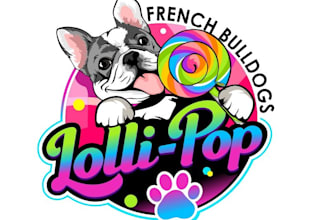 design excellent lollipop and bull dog logo