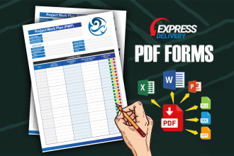 design professional fillable PDF form with same day