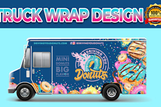 design stylish food truck wrap, food trailer wrap, or food van wrap design