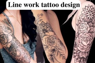 create  a full sleeve or a half sleeve design tattoo unique sleeve tattoo