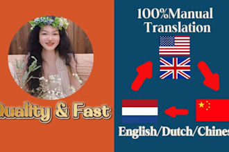 translate english and dutch to chinese or vice versa