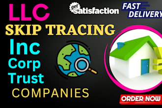 skip trace llc and company name for real estate business