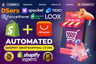 build automated shopify dropshipping store or shopify website