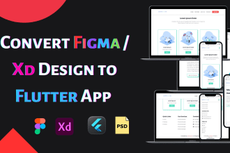 convert adobe xd or figma UI to flutter code moblie app