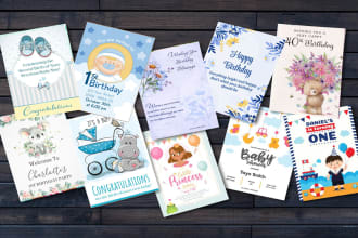 beautiful custom invitation cards for birthdays and baby shower