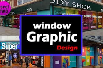 creative shopfront window graphics, vinyl stickers  design