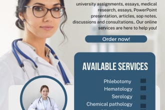 write researched medical articles, assignments and essays