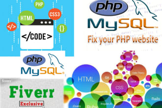 do web page design using html css and php