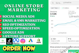 boost wix shopify store sales via email SMS marketing tik tok facebook meta ads