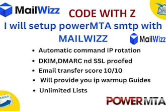 give powermta file with mailwizz file