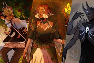 draw your character illustration, fantasy, dnd, rpg, oc art